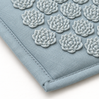 Blue fabric, edge stitching and white lotus pressure points