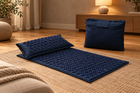 Dark Blue Lotus Set in an evening setting; lamp and rug are not included